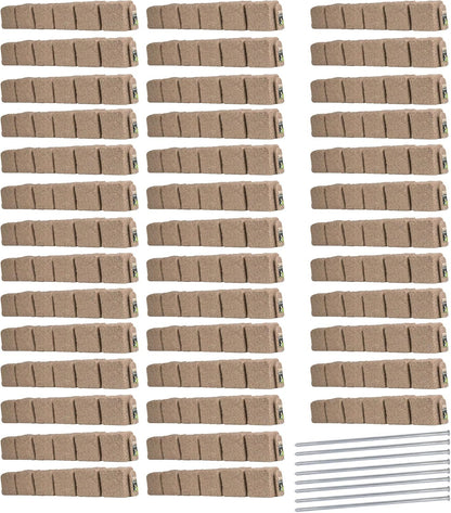 Beuta Landscape Edging | Garden Edging Border | Faux Stone Blocks for Lawn Edging, Flower Beds &