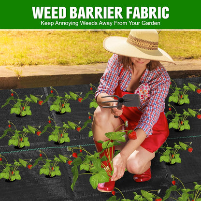 4FT x 50FT Weed Barrier Landscape Fabric Heavy Duty, 3.2oz Premium Gardening Weed Control Mat with