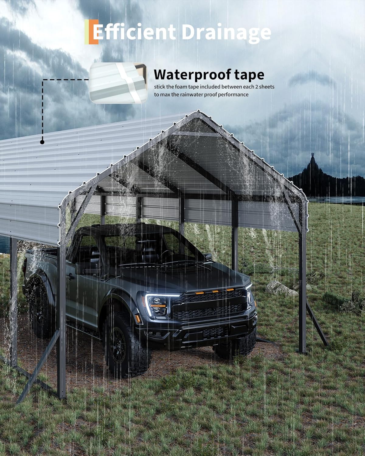 GarveeLife 13 ft x21 ft x11 ft Oversized Metal Carport, Steel Heavy Duty Car Ports for All-Weather