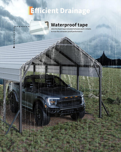 GarveeLife 13 ft x21 ft x11 ft Oversized Metal Carport, Steel Heavy Duty Car Ports for All-Weather