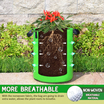 SCENGCLOS 10 Gallon Potato Grow Bags, 6 Pack, Two-Sided Transparent Flap, Breathable Non-Woven