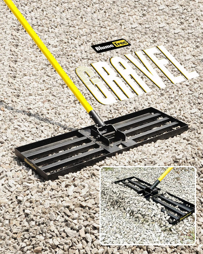 Lawn Leveling Rake, 45"x10" Heavy Duty Sand Leveling Tool with 7FT Long Handle, Steel Golf Rake for