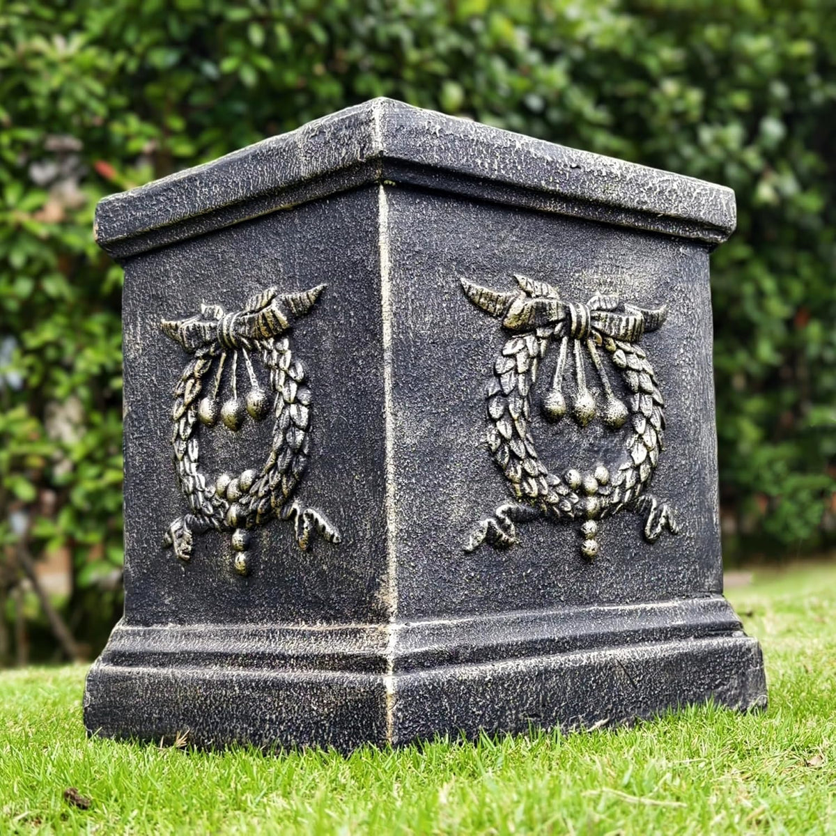 Garden Ear of Wheat Pedestal Statue Outdoor Base Decorative Sculpture Garden Flower Pot Side Table