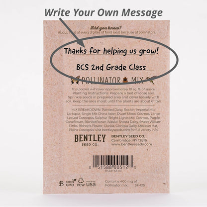 Bentley Wildflower Mix, Pre Filled Hummingbird Packets, 25 Annual Flower Packs, Perfect