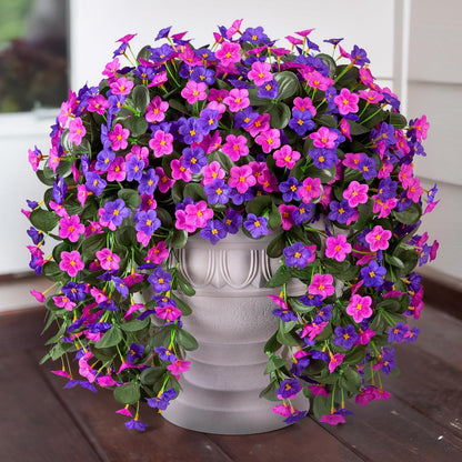 Artificial Fake Hanging Flowers Plants Vines for Outdoor Summer Decoration, 2PCS Faux Silk Orchid