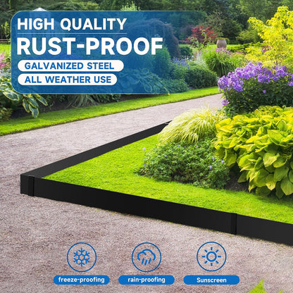 19.7Ft.Galvanized Steel Landscape Edging(6-Pack)-8"x39.4" Metal Garden Edging,7