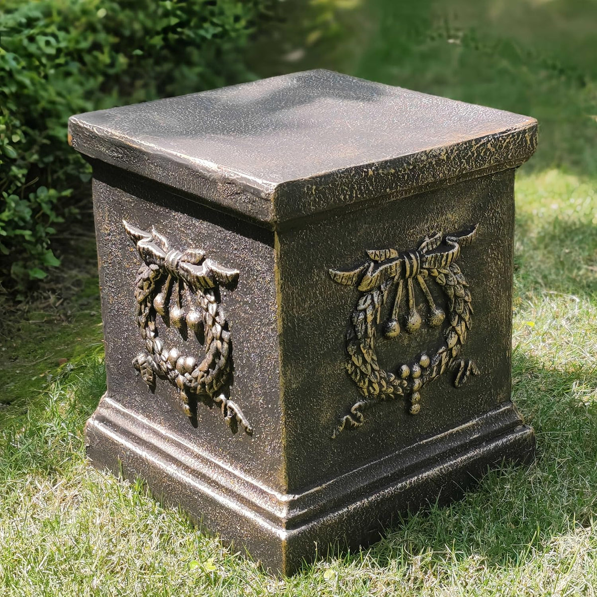 Garden Ear of Wheat Pedestal Statue Outdoor Base Decorative Sculpture Garden Flower Pot Side Table
