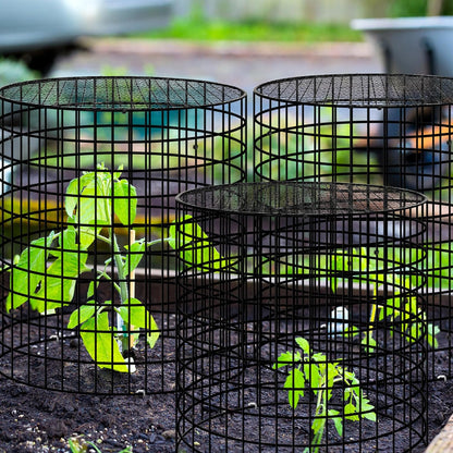 Hi Sasara 5 Sets Wire Plant Protectors Cage with Staples,11.8" Dia x 11.8" H,Plant Protector with