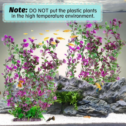 Hamiledyi Aquarium Plastic Plants Aquarium Decor Artificial Fish Tank Plants,Tall Fish Tank