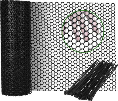 Gardzen Plastic Chicken Wire Mesh with 40 pcs Ties, 16in x 20ft Durable Chicken Fence for Poultry