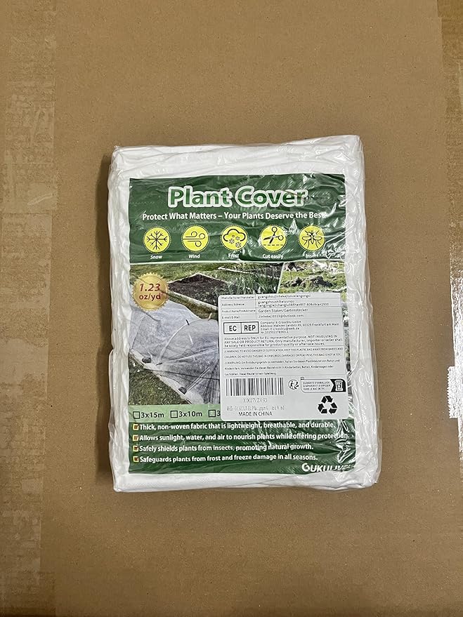 Plant Covers Freeze Protection, 10x33ft Green Frost Blanket for Winter, 1.23 oz/yd² Fabric, Premium