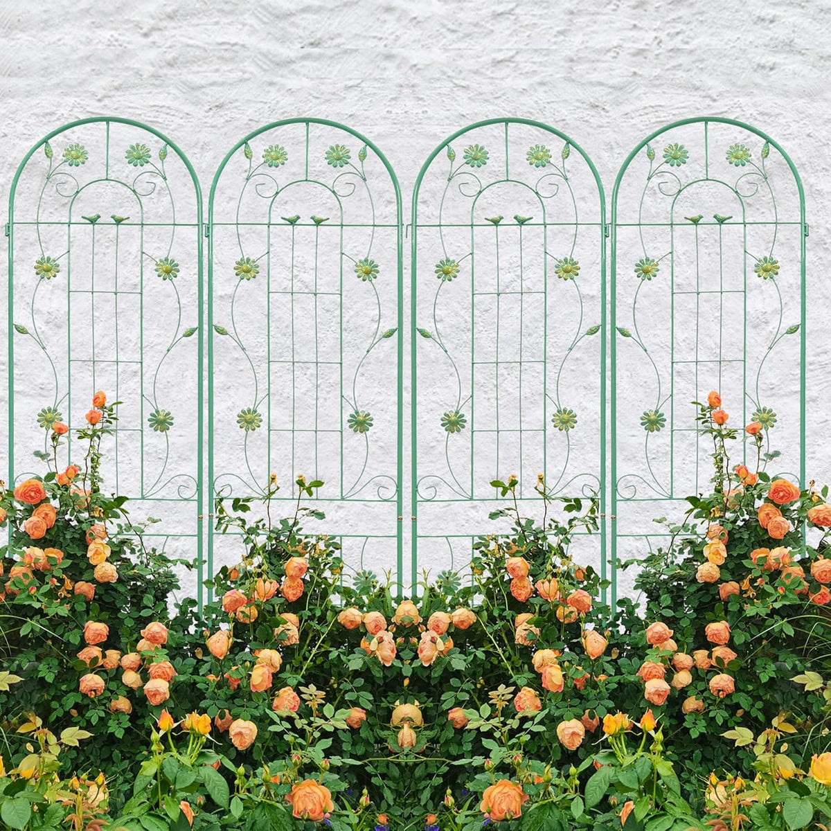 4 Pack Metal Garden Trellis 71" H Garden Fence Rustproof Trellis for Climbing Plants Support Roses