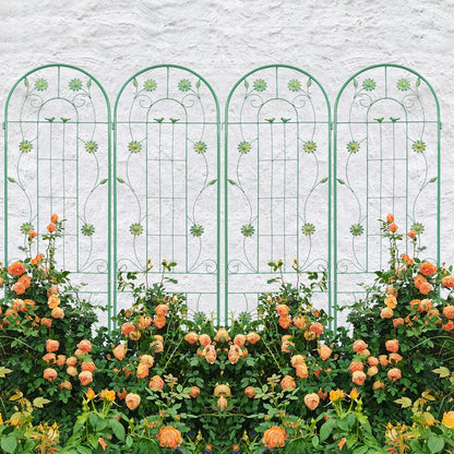 4 Pack Metal Garden Trellis 71" H Garden Fence Rustproof Trellis for Climbing Plants Support Roses
