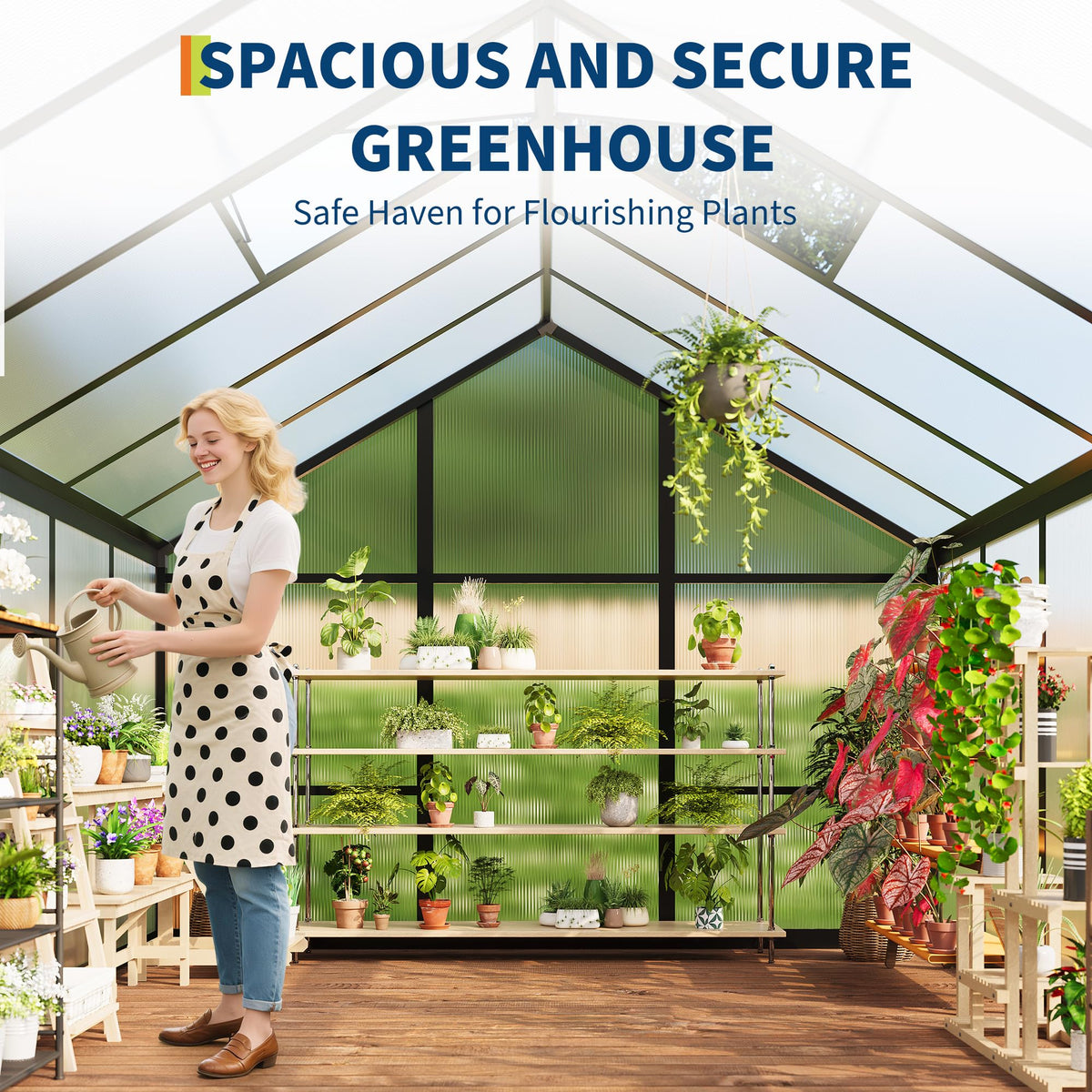 Garvee 6 x 10 FT Greenhouse, Greenhouses for Outside, Polycarbonate Greenhouse with Aluminum Frame