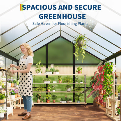 Garvee 6 x 10 FT Greenhouse, Greenhouses for Outside, Polycarbonate Greenhouse with Aluminum Frame