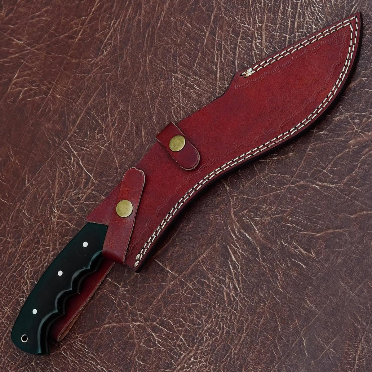 Poshland REG-166 Custom Handmade Damascus Steel kukri Knife - Perfect Grip G10 Handle