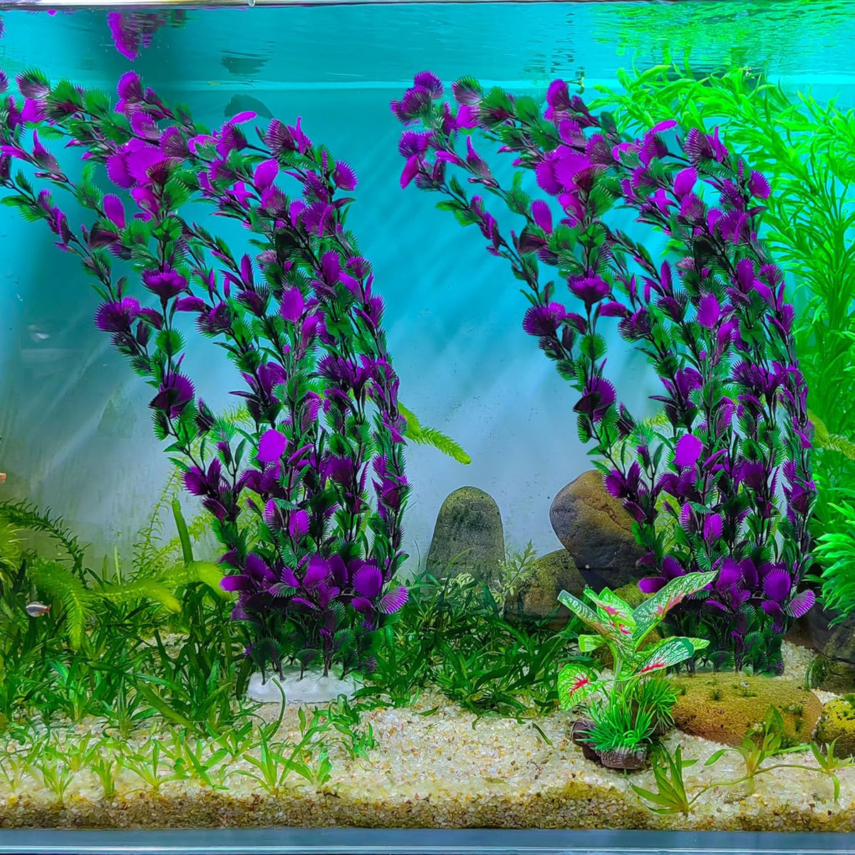 20.47 Inch Tall Aquarium Plants – Large Lifelike Artificial Fish Tank Decorations, 2 Pcs Fish Tank