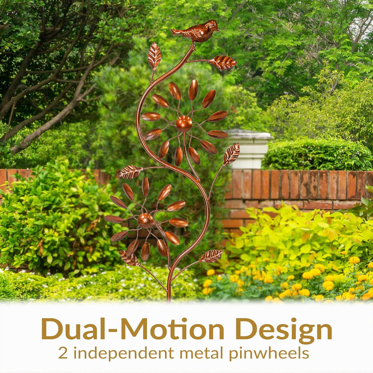 Sunnydaze Twirling Twigs Large Wind Spinners Outdoor for Garden - Spinner Yard Art with 2-Point