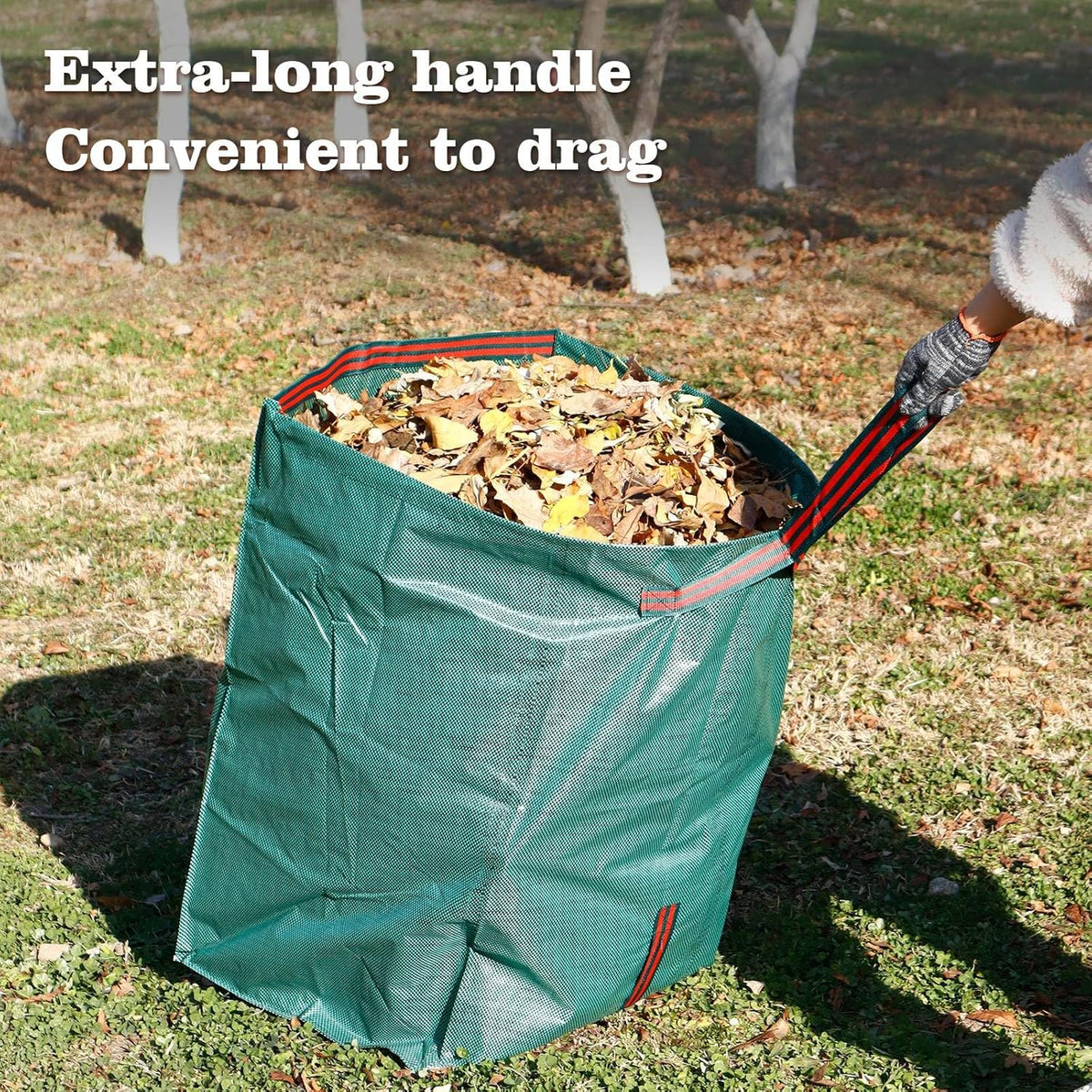 4-Pack leaf collectors,Large Yard Dustpan-Type 53-Gallon Garden Bag for Collecting Leaves，Reuseable