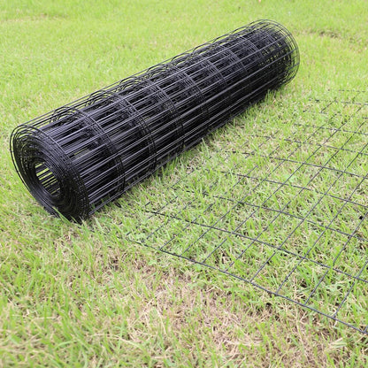 Black PVC Coated Welded Wire Fence 36 Inch x 50 Foot, 2 Inch x 4 Inch 14GA, Garden Border Fencing