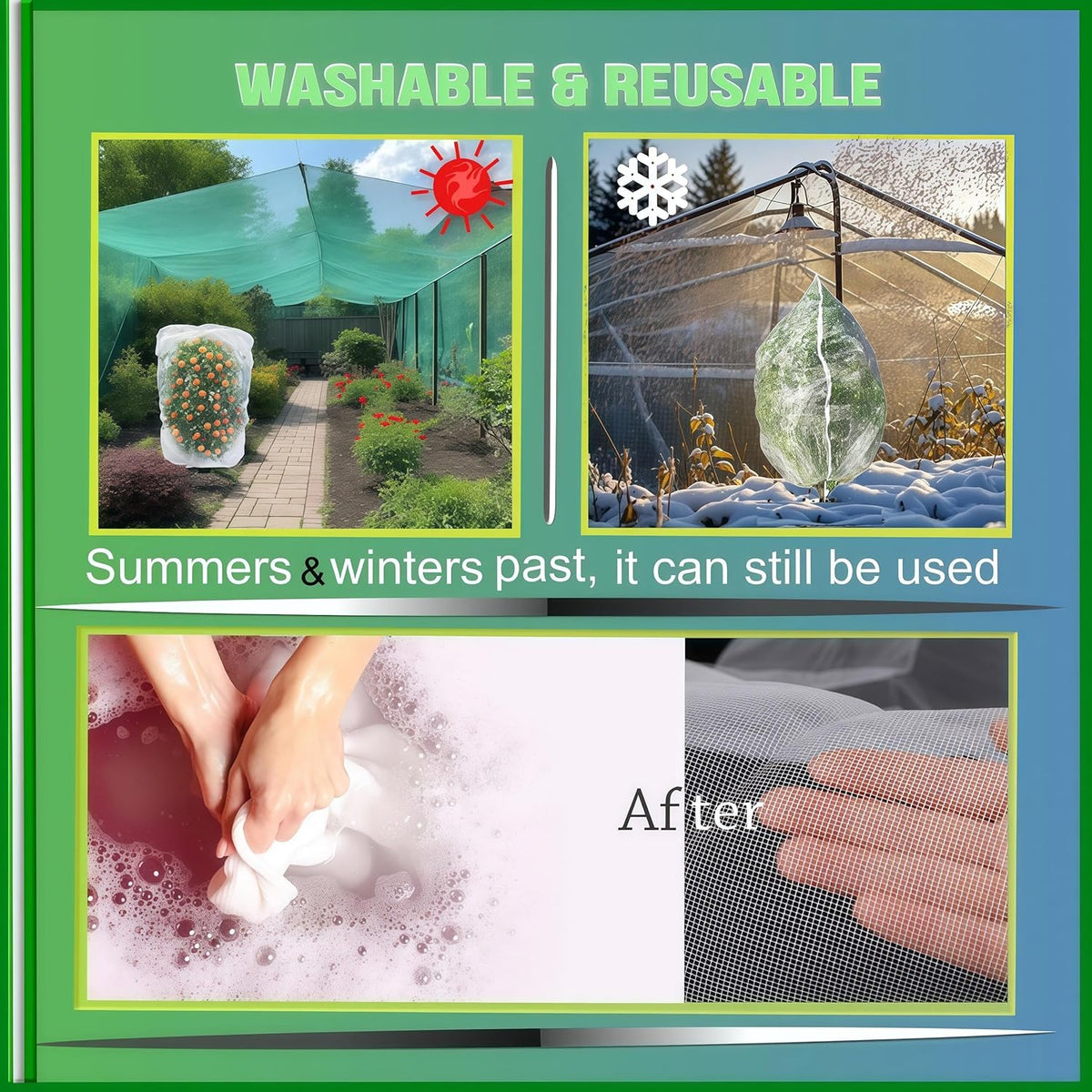 6Pcs 5x5.3ft Durable Garden Mesh Netting, Pest Barrier & Bird Net for Protect Fruit Tree Blueberry