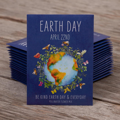 Bentley Seed Co. | Earth Day Planet Pollinator Flowers | Illustrated Bee Butterfly Flower Seed