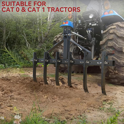 YITAMOTOR 48-Inch Heavy Duty Detachable Chisel Plow Scarifier Cultivator with 6 Scarifier Shanks