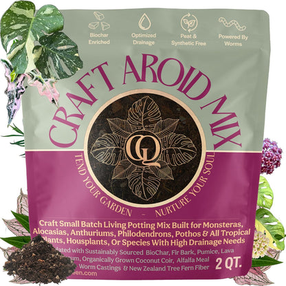 Craft Aroid Potting Mix- Elite Organic Alocasia, Philodendron, Monstera Soil Mix, Chunky, Well
