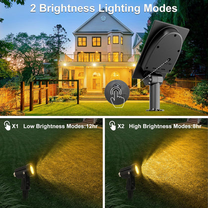Solar Spot Lights Outdoor, Solar Landscape Spotlights IP65 Waterproof 9.8ft Cable,Auto On/Off
