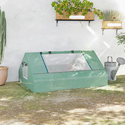 Outsunny 71" x 55" x 32" Mini Greenhouse, Small Green House, Garden Planting Shed, Outdoor Flower