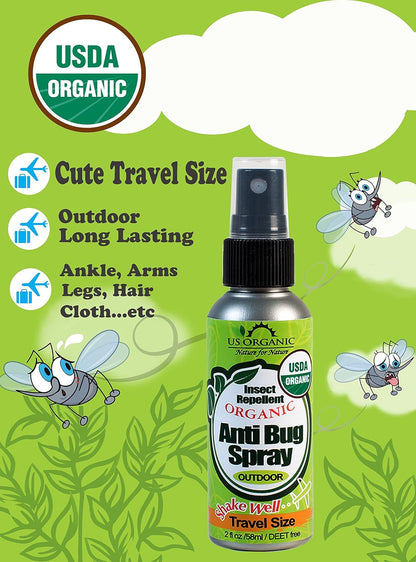 US Organic Mosquito Repellent Anti Bug Outdoor Pump Sprays, USDA Certification, Cruelty Free