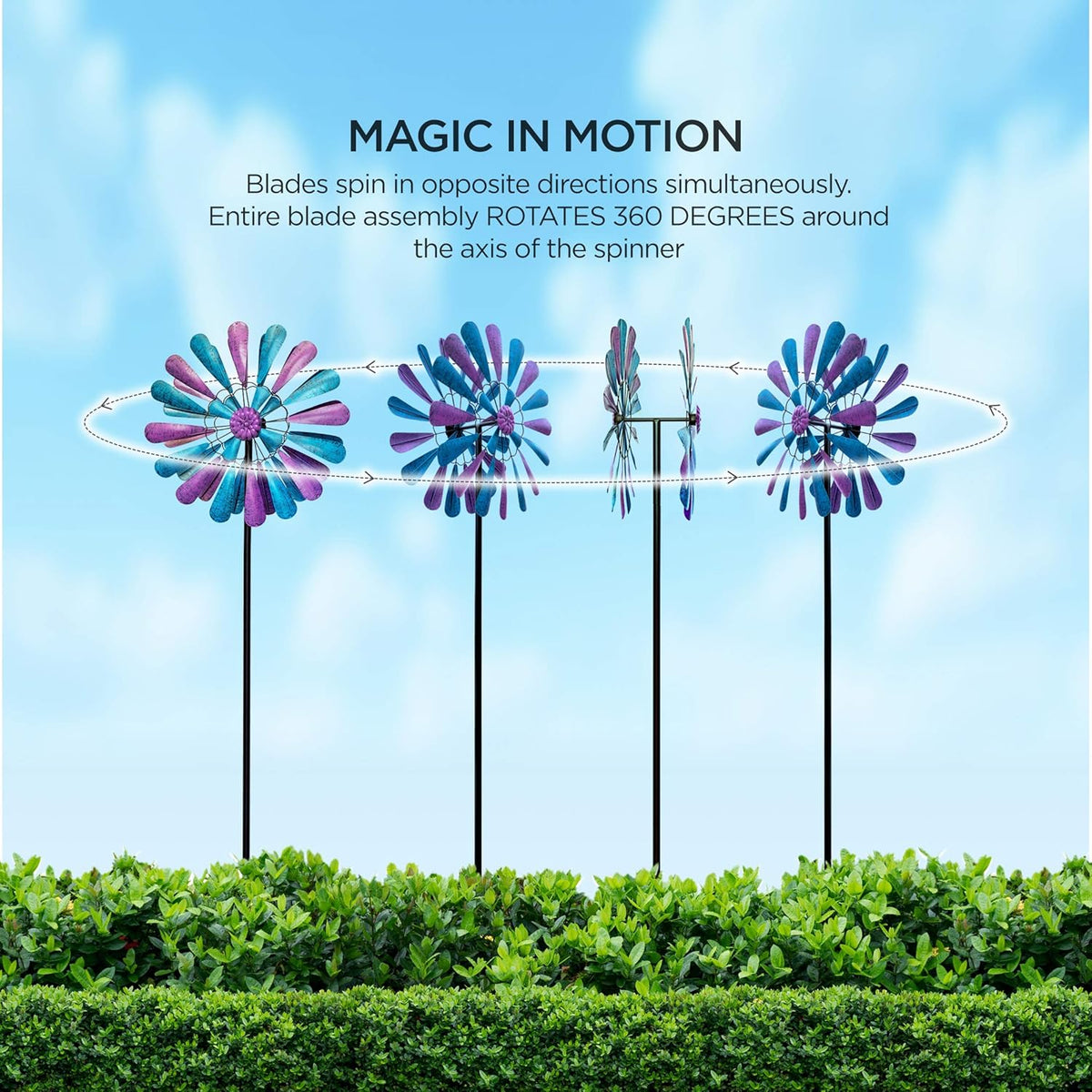 flybold Wind Spinner for Yard and Garden | Wind Spinners Outdoor, Metal, Large Windmill | 84in