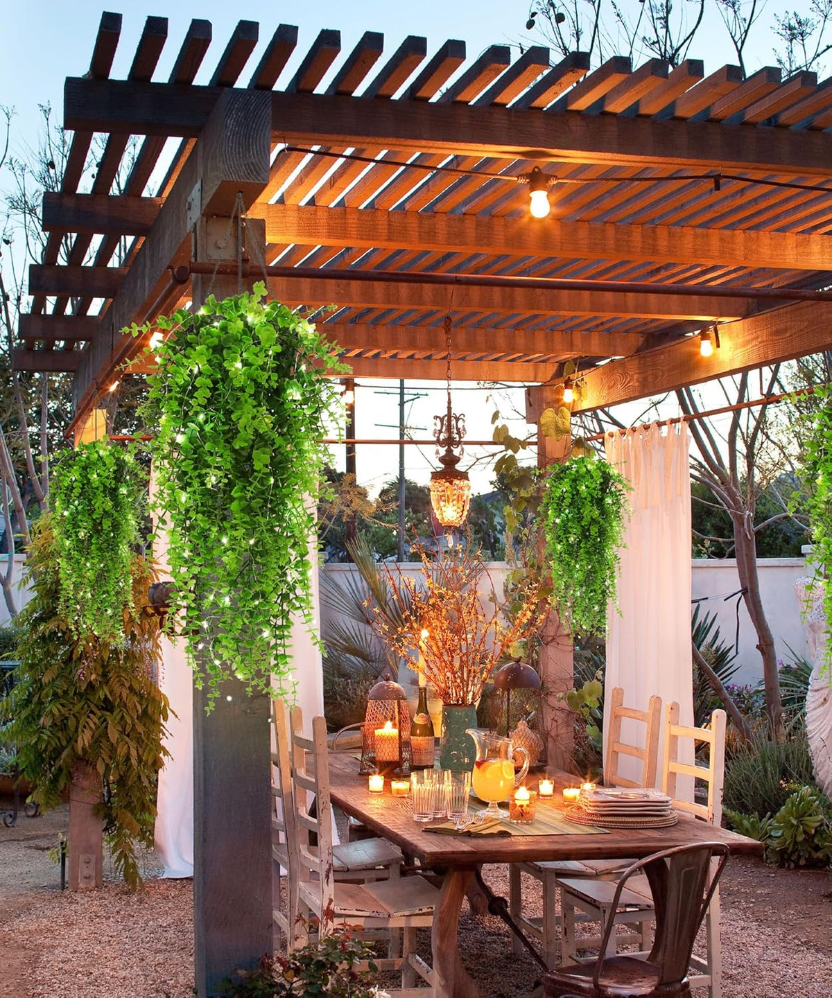 RECUTMS Hanging Plants Outdoor UV Resistant Faux Hanging Plants Indoor Artificial Decor Outdoor