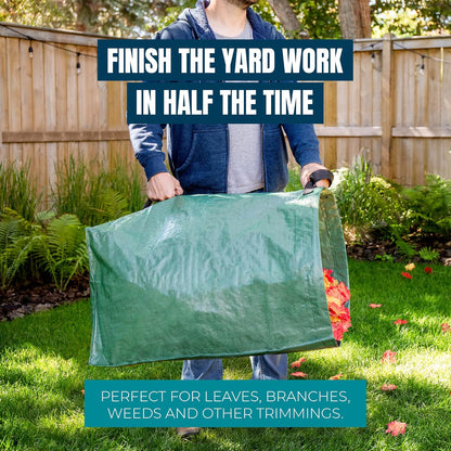 MEKKAPRO Big Gulp Leaf Bags, 2-Pack Lawn Bags with Reinforced Handles, 53 Gallon, Reusable Yard