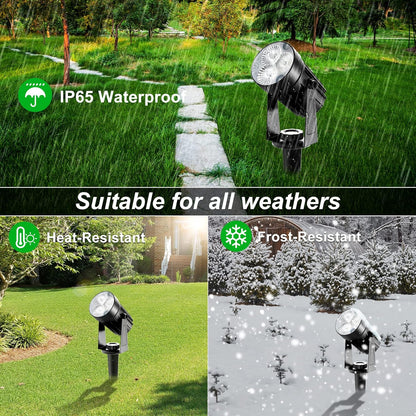 Solar Spot Lights Outdoor, 3-in-1 Garden Spotlights IP65 Waterproof 9.8ft Cable, 5W 4000mAh