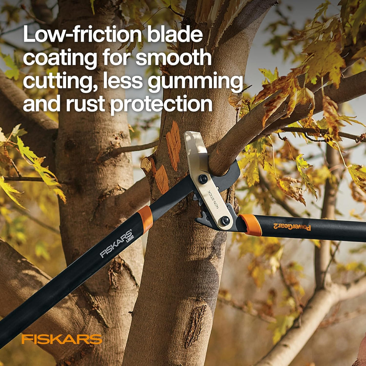 Fiskars 32-Inch Loppers for Tree Trimming, Heavy Duty, Low-Friction Sharp Steel Blade, Branch