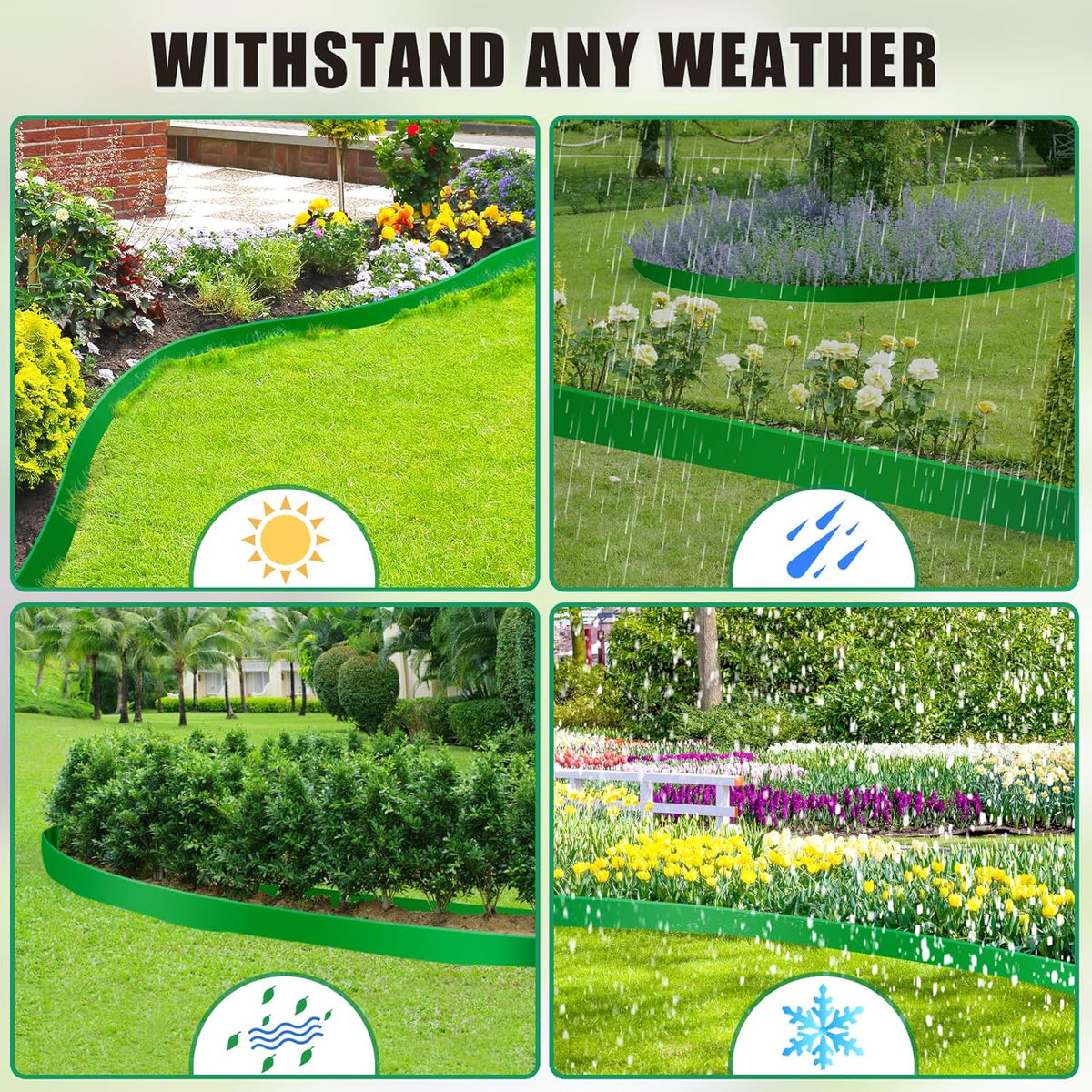 Landscape Edging - Garden Edging Border 20FT 4IN Tall with 30 Stakes, No Dig Lawn Edging for