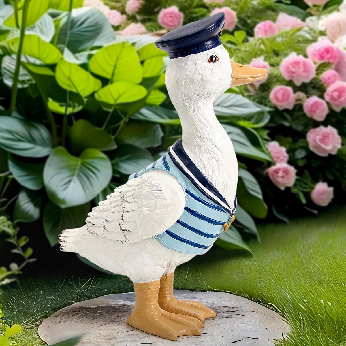 Garden Duck Statues for Outdoor Decorations,Porch Duck Figurine Sculptures for Garden Decor,Animal