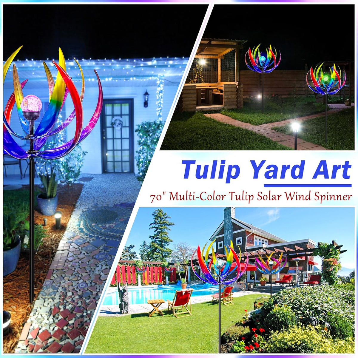 Wind Spinners Outdoor for Yard and Garden - Wind Sculptures & Spinners,70 Inch Wind Spinner with
