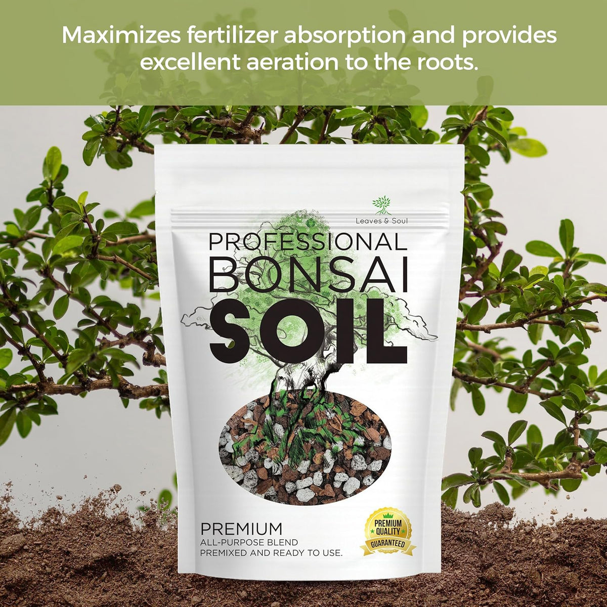 Bonsai Soil Premium All Purpose Blend | Pre-Mixed Ready to Use for Fast Drainage | Large 2.2 Quarts