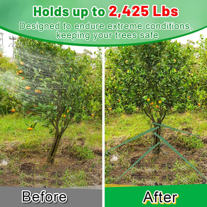Biubee 2,425 Lbs Strength Tree Straps - 108FT Tree Tie Support Straps for Staking, Green Blend in