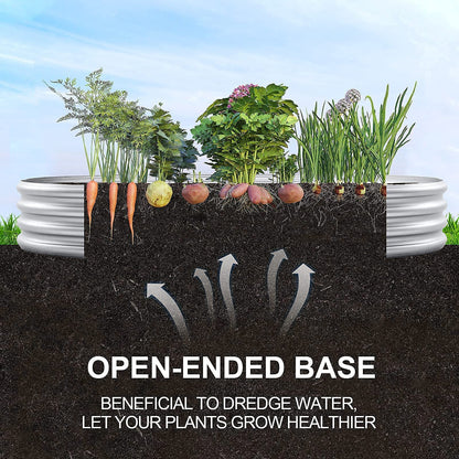 Land Guard Galvanized Raised Garden Bed Kit, Galvanized Planter Garden Boxes Outdoor, Oval Large