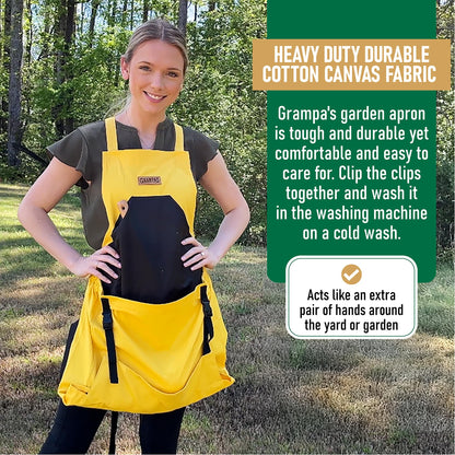 Grampa's Gardening Apron Cross Back Garden Apron with Large Pockets