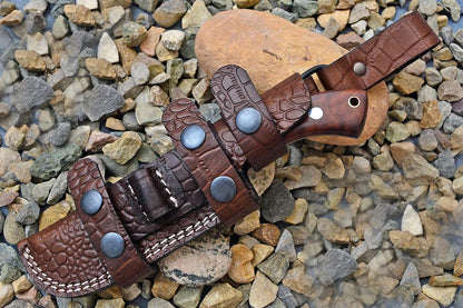 Bushcraft knife, Hunting Knife with Sheath, Belt Knife with Rosewood Handle, High Carbon Steel