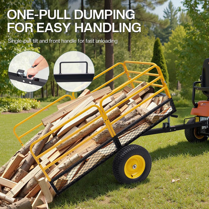 Jocisland Heavy Duty Garden Utility Trailer, 1500 Lbs 20 Cu.Ft ATV UTV Trailer Tow Behind Dump Cart