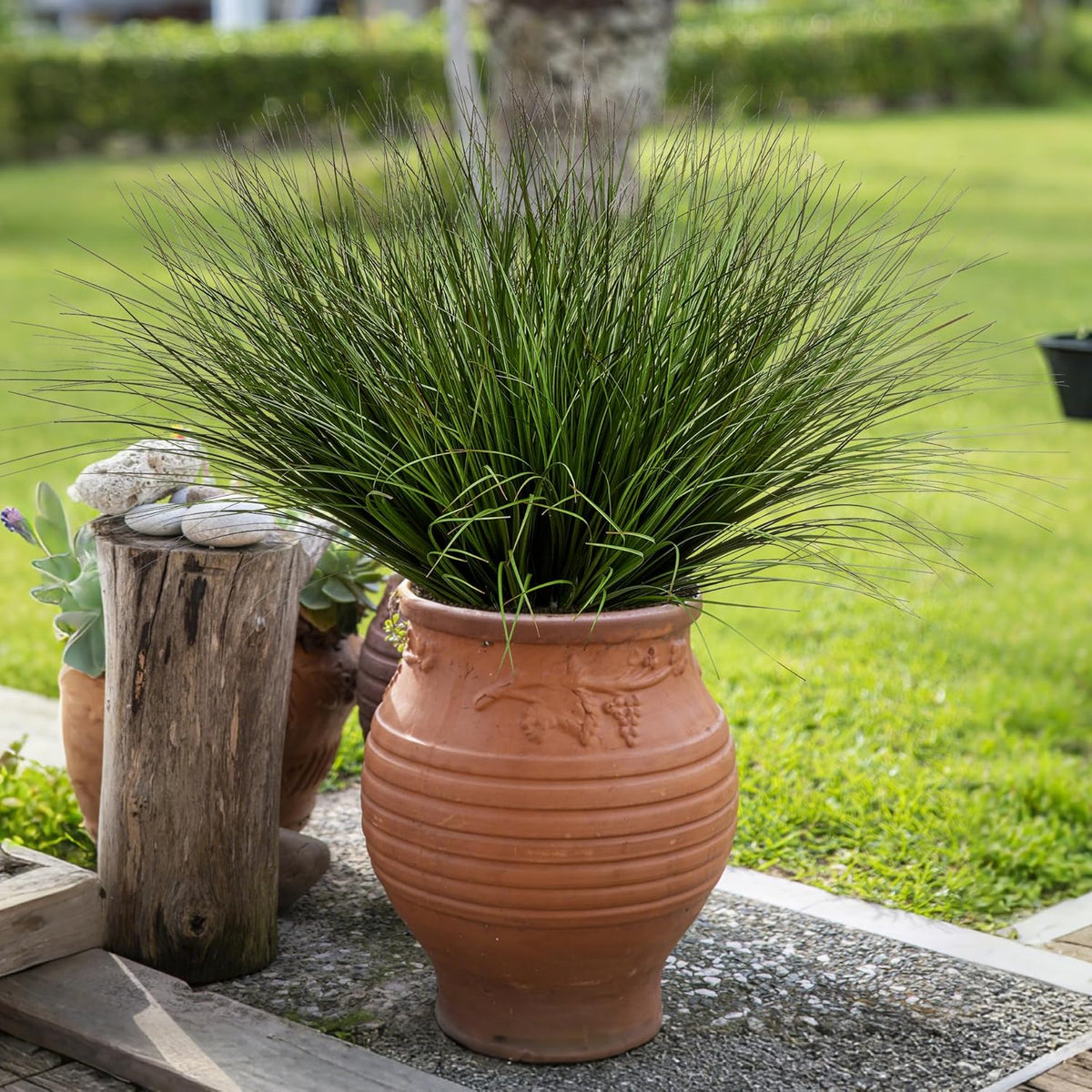 32PCS 17.3" Fake Plants Artificial Wheat Grass Greenery Plastic Plants Fake Grass Artificial Plants