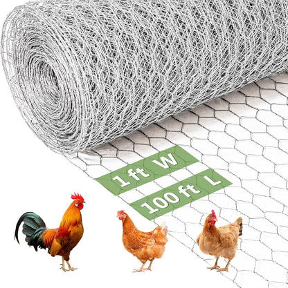 Chicken Wire Fencing Mesh, Galvanized Hexagonal Floral Chicken Wire, Outdoor Anti-Rust Chicken Wire