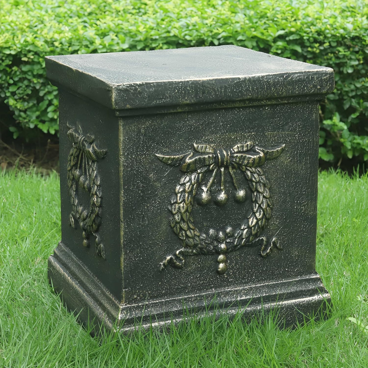 Garden Ear of Wheat Pedestal Statue Outdoor Base Decorative Sculpture Garden Flower Pot Side Table