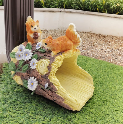 Squirrel Statues Gutter Downspout Extension Statues Garden Decoration,Resin Statue Outdoor