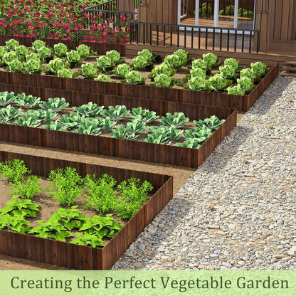 3PACK, 12FT Total Length Wood Garden Edging Border Wooden Garden Fence No Dig Landscape Edging